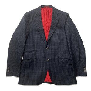 SuitSupply Blazer Mens 38R Blue E. Thomas Wool‎ Sport Coat Check Plaid Jacket